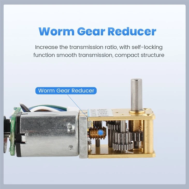 Micro N20 Turbo Worm Geared Motor With 7PPR Side Welding Encoder